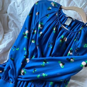 H&M Deep Blue Floral Long Dress